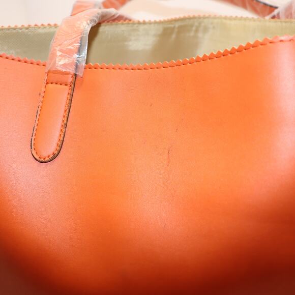 Neiman Marcus Orange Laser Cut Tote Bag w/ 2 Matching Pouches - Picture 5 of 6